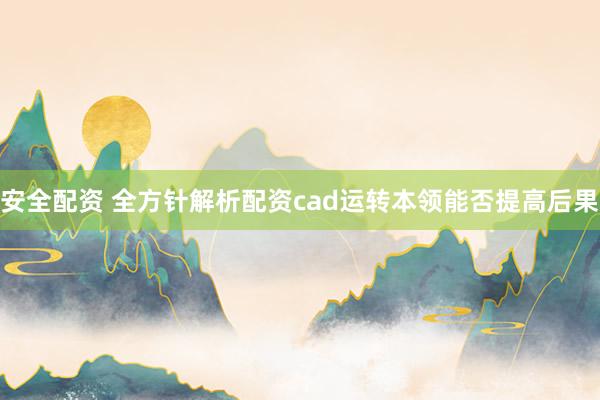 安全配资 全方针解析配资cad运转本领能否提高后果