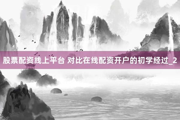 股票配资线上平台 对比在线配资开户的初学经过_2