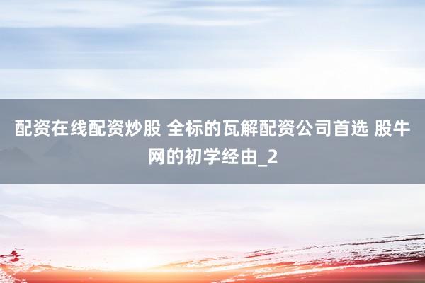 配资在线配资炒股 全标的瓦解配资公司首选 股牛网的初学经由_2