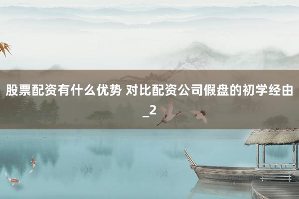 股票配资有什么优势 对比配资公司假盘的初学经由_2