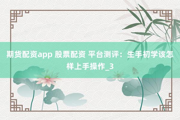 期货配资app 股票配资 平台测评：生手初学该怎样上手操作_3