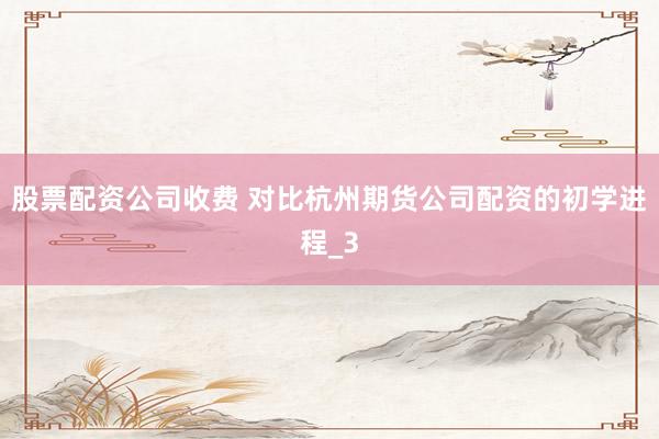 股票配资公司收费 对比杭州期货公司配资的初学进程_3