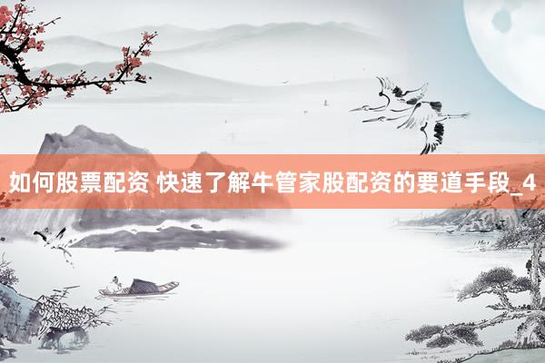 如何股票配资 快速了解牛管家股配资的要道手段_4