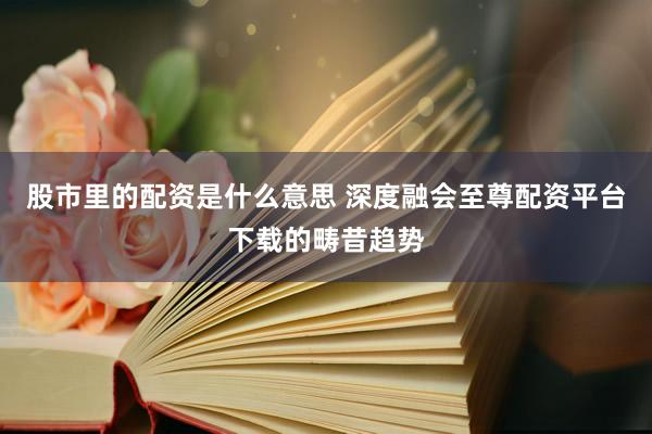 股市里的配资是什么意思 深度融会至尊配资平台下载的畴昔趋势