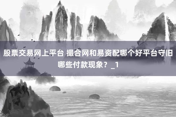 股票交易网上平台 撮合网和易资配哪个好平台守旧哪些付款现象？_1