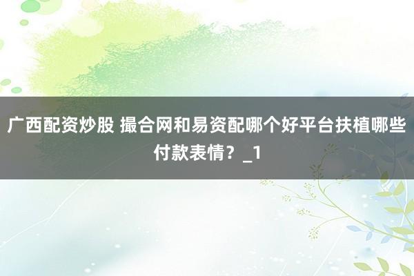 广西配资炒股 撮合网和易资配哪个好平台扶植哪些付款表情？_1