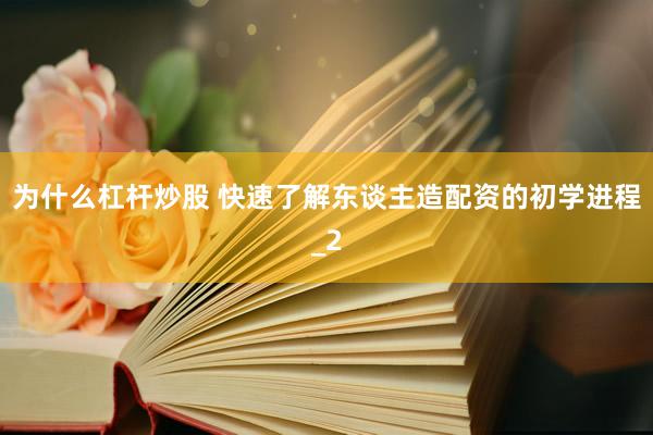 为什么杠杆炒股 快速了解东谈主造配资的初学进程_2
