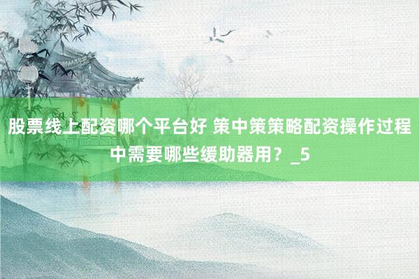 股票线上配资哪个平台好 策中策策略配资操作过程中需要哪些缓助器用？_5
