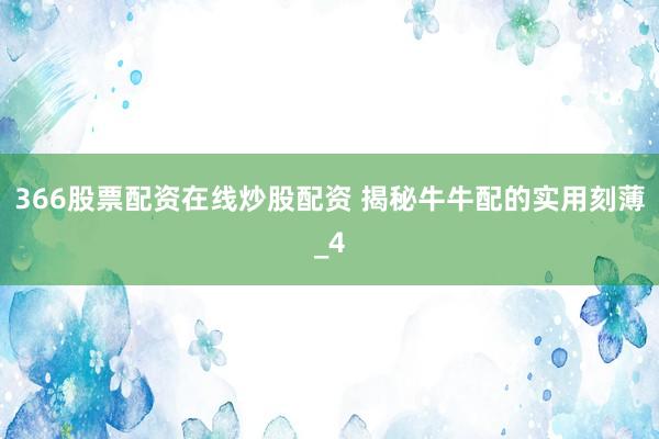 366股票配资在线炒股配资 揭秘牛牛配的实用刻薄_4